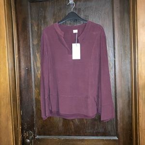 NWT CLARET Poetry Silk Trimmed Blouse, size 6